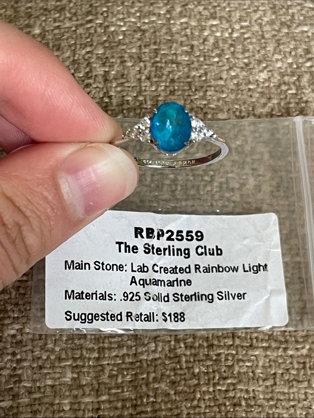 Bomb Party Sterling Silver Rainbow Aquamarine Ring